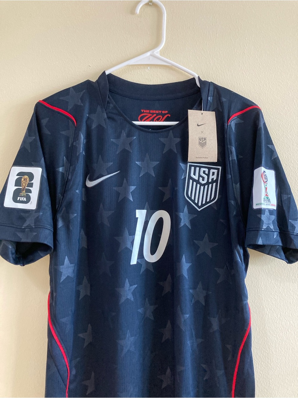 Nike USA Soccer Jersey #10 in Navy with Red Piping and White Details - Picture 2 of 7